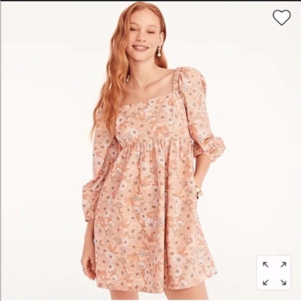 J. Crew dress - square neck cotton poplin in print “zinnia floral” - Picture 2 of 12